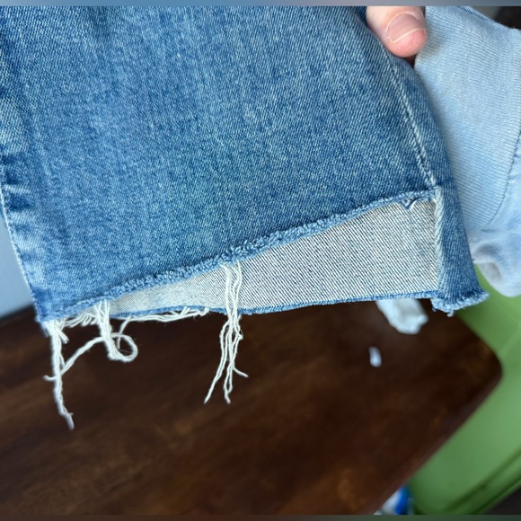 Mother light blue The Insider Crop Step Fray straight leg jeans Women’s sz 25 - Picture 6 of 15